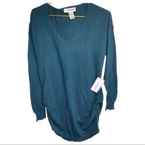 NWT Sag Harbor Ruching on both sides V neck sweater Athleisure Wear Warm & Comfy